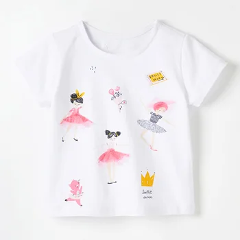 Šokiai Mergina Vasaros Bebe marškinėliai Prekės Medvilnės Baby Girl Drabužiai, Vaikiški marškinėliai trumpomis Rankovėmis Kūdikiams, Vaikų Mergaičių Tee Viršūnes 5Y