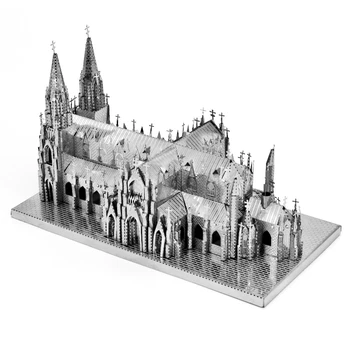 Šv patriko Katedra 3D Metalo Galvosūkiai niujorko Pastatų Modelis Rinkiniai pjovimas Lazeriu Surinkti Jigsaw Suaugusiųjų Dovanos Žaislų Kolekcija