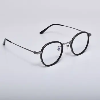 Švelnus YETI Titano Optiniai akinių Rėmeliai Acetato ir Metalo Vyrų Derliaus Unisex Turas Receptinių Akinių Rėmeliai
