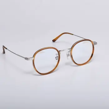 Švelnus YETI Titano Optiniai akinių Rėmeliai Acetato ir Metalo Vyrų Derliaus Unisex Turas Receptinių Akinių Rėmeliai