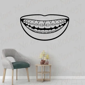 Šypsena laikiklis prie sienos lipdukas lipdukas vinilo meno miegamasis kambarys apdailos citata įkvepiantį dentist office dantų WL797