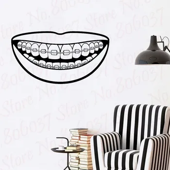 Šypsena laikiklis prie sienos lipdukas lipdukas vinilo meno miegamasis kambarys apdailos citata įkvepiantį dentist office dantų WL797