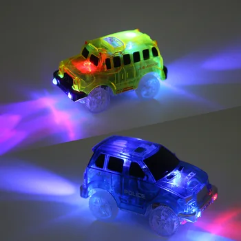 Žėrintis Lankstūs Kelio LED Automobilių Žaislas 180 240pcs Rampos, Kelio+1pc LED Automobilį,+Liftas Lenktynių Trasoje Surinkimo Vaikų Gimtadienio Dovana